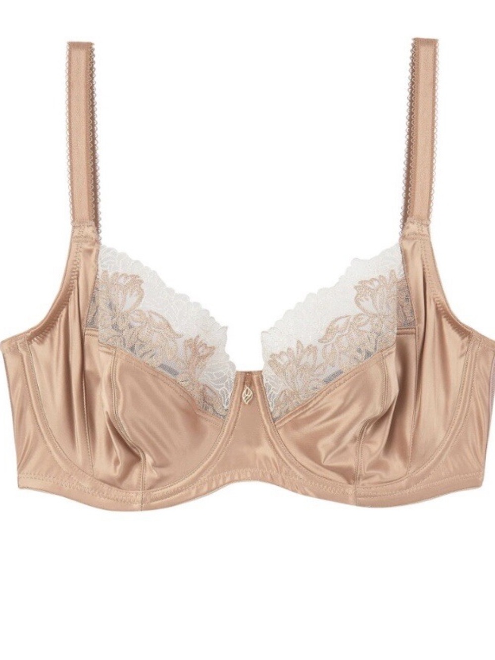 Wacoal Nude Lace Trim Satin Underwire Bra